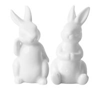 Amosfun 6pcs Ceramic Bunny Figurines Desktop Standing Rabbit Statues, Easter Table Centerpiece, Indoor Home Decoration, Themed Party Display