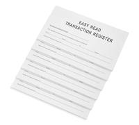 Amosfun 6pcs Checkbook Register Financial Record Book Personal Check Register Notebook for Currency and Expense Management White Transaction for Bank Accounts