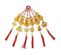 Amosfun 6Pcs Chinese Year Pendant Snake Hanging Ornaments Traditional Feng Shui Lucky Charms for Indoor Outdoor Spring Festival Decorations