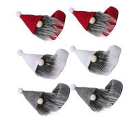Amosfun 6pcs Christmas Gnome Wine Bottle Covers Set Faceless Decorative Goblet Ornaments for Holiday Party Table Soft Cloth Material Festive Winter Supplies for Wine Bottles and Cups