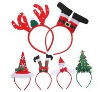 Amosfun 6pcs Christmas Headband Set Hair Accessory Festive Party Holiday Hair Accessories for Women Holiday Headbands for Cute Reindeer Non-woven Fabric