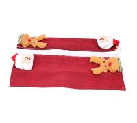 Amosfun 6pcs Christmas Microwave Oven Handle Santa Decor Gloves for Refrigerators Washable against Stains and Dirt Accessories for Holiday Gifting