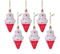 Amosfun 6pcs Christmas Tree Hanging Ornaments Sturdy Xmas Tree Decorations Cute Pendants for Home Decor and Party Backgrounds