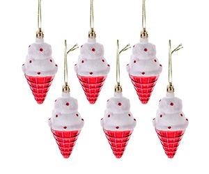 Amosfun 6pcs Christmas Tree Hanging Ornaments Sturdy Xmas Tree Decorations Cute Pendants for Home Decor and Party Backgrounds