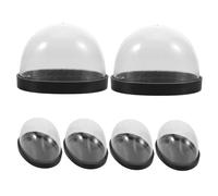 Amosfun 6pcs Clear Plastic Dome Mini Display Cloche Lightweight Transparent Cover for DIY Crafts Snow Globe Christmas Decorations Small Terrarium Dustproof Keepsake Sphere