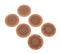 Amosfun 6pcs Creative Mandala Printing Coasters Drink Mat Round Mat Table for Drink Coaster Non-slip Assorted