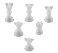 Amosfun 6pcs DIY Chess Pieces Silicone Molds Set for Resin Casting 3D International Chess Piece Manual Silicone Mold