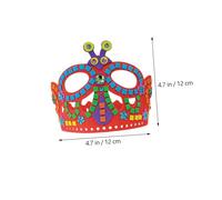 Amosfun 6Pcs DIY Crown Hat Craft Kit with Rhinestone Stickers EVA Material for Birthday Party Dress Up and Role Play Fun for Boys
