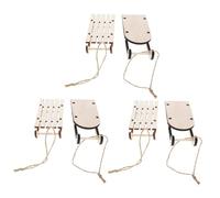 Amosfun 6pcs DIY Wooden Sleigh Ornaments Set, Mini Desktop Sled Adornments for Christmas Home Décor, Unfinished Wood Craft Xmas Sleigh Decorations for Holiday Tabletop Display