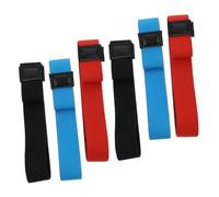 Amosfun 6pcs Elastic Lunchbox Bands Meal Box Fixing Straps Polyester Lunchbox Accessories for with Elastic Buckle Black Red Blue