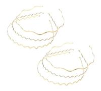Amosfun 6pcs Gold Metal Wave Thin Hairbands for Women, Unique Decorative Hair Hoops Set with Large and Small Wave Designs, Fashion Hair Accessory Suitable for Daily and Party Wear
