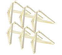 Amosfun 6Pcs Gold Triangle Table Number Holders Memo Clips for Wedding Place Cards Photo Display Office Desk Note Stands Decorative Business Card Holders