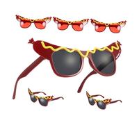 Amosfun 6pcs Hot Dog Sunglasses Party Dress Up Props for Adults and Funny Costume Glasses with Transparent Lenses Reusable Photo Booth Accessory for Birthdays and Festive Gatherings