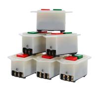 Amosfun 6pcs Industrial Push Button Switch for Drill Press Table Grinder Cutting Machines Plastic Off Start Stop Switch with Indicator Light for Workshop Power Tools