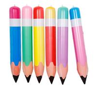 Amosfun 6pcs Inflatable Pencil Balloons, 27'' Giant Blow-up Pencil Balloons, Back to School Party Photo Props, Kindergarten Decoration