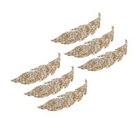 Amosfun 6pcs Leaf Rhinestone Embroidery Patch Hotfix Iron on Applique with Plastic Resin Material Easy to Use for Bags and Jeans DIY Clothing Decoration