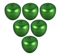 Amosfun 6pcs Metal Tins Lids Candy Jar Christmas Decorative Storage Tin Apple Shaped Favor Box