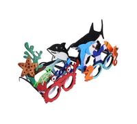 Amosfun 6pcs Ocean Animal Eyeglasses for Beach Party Underwater Theme Reusable Sturdy Costume Glasses with Shark Crab Designs for Birthday and Seaside Celebrations