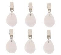 Amosfun 6pcs Oval Marble Tablecloth Pendant Weights with Metal Clips Non-slip Simple Table Cover Holders for Outdoor Picnic Wedding Party Decor Lightweight Portable Table Cloth Accessories