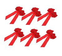 Amosfun 6pcs Red Christmas Bowknot Ornaments for Tree Decoration Festive Bow Hanging Decor for Door Wall and Party Xmas Tree Accessories to Holiday Atmosphere