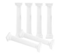 Amosfun 6pcs Roman Column Model Centerpiece Column Planter Column Pot Roman Pillar Photo Props Roman Pillar Statue Roman Columnas Romanas De 14 Pulgadas Plastic White