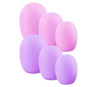 Amosfun 6pcs Silicone Makeup Brush Covers Holder Travel Protective Brush Sleeves in Light Purple and Pink