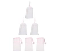 Amosfun 6pcs Soap Foaming Pouch Double-Layer Grid Design Pe Material Silky Touch Can Be Hung to Dry Assorted Color Face Cleansing Net for Daily Skincare
