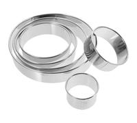 Amosfun 6pcs Stainless Steel Dumpling Skin Cutter Set Round Pastry Moulds, Ergonomic Dough Press for Home Kitchen Baking and Dumpling Wrappers