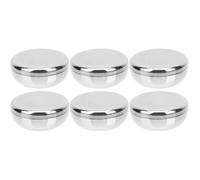 Amosfun 6Pcs Stainless Steel Rice Bowls with Lids Korean Style Insulated Metal Soup Spoons and Serving Bowls Set for Rice and Snacks 4 Inch Diameter