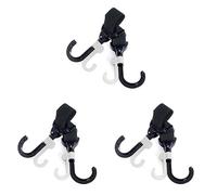 Amosfun 6pcs Stroller Hooks for Hook and Clips for Diaper Bags Groceries and Clothes Compatible Prams and Wheelchairs Black Gray