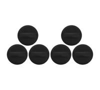 Amosfun 6pcs Thin Black Pu Leather and Fabric Makeup Powder Applicators for Face Foundation Application Easy to Carry Soft Cosmetic Applicator Set for Daily Makeup Use