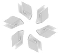 Amosfun 6pcs White Plastic Crank Handle Brackets with Screws for Roller Shutter and Awning Wall Mount, Sturdy Attachment Clips Compatible with Rv and Commercial Curtain Hardware