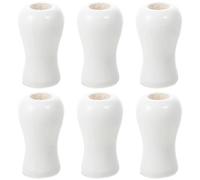 Amosfun 6pcs Wooden Pull Cord Ends, Window Blinds Cord Knobs Drop Pull End Replacement for Roman Shades Curtain Craft - White