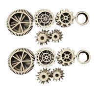 Amosfun 72pcs Wooden Gear Pendants Wall Decorations for Home Bar DIY Craft Accessories Smooth Surface Handmade Wooden Slices for Hanging Ornaments and Photo Props