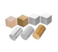Amosfun 7pcs Metal Density Cube and Cylinder Set for Science Experiments Includes Copper Iron Aluminum Blocks Portable Teaching Tools for Physics Education and Material Comparison
