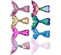 Amosfun 8 Pcs Mermaid Tail Hair Clips for Colorful Sequined Duckbill Clips Decorative Hair Accessories for Little for Everyday Use