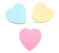 Amosfun 8pcs Adhesive Sticker Notepads Heart Shaped Self-adhesive Notes Creative Lovely Paper Memo Decals Message Reminder Peel Cleanly Self-stick Notes for Office and School