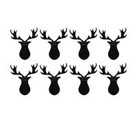 Amosfun 8Pcs Christmas Silverware Holders Xmas Elk Head Tableware Bags Deer Fork Spoon Storage Bag Cutlery Holders Cover for Holiday Party Dinner Table Decorations Black