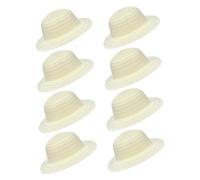 Amosfun 8Pcs DIY Blank Straw Hats for Creative Painting Crafts Fun Art Hats for Family Bonding Group Activities and Outdoor Picnics Craft Supplies for Interactive Fun
