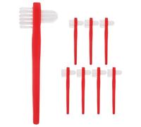 Amosfun 8pcs Dual Headed Toothbrush Set for False Braces and Retainers, Portable Size with Sturdy Pp and Nylon Material, Versatile Use for Effective Denture Cleaning