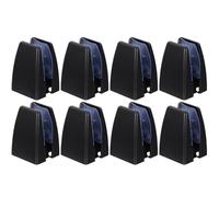 Amosfun 8pcs Office Desk Partition Clips Abs Black Glass Panel Clamps with Shelf Holder Brackets for Desktop Screen Dividers and Office Workspace Organization