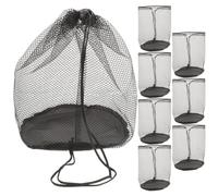 Amosfun 8pcs Outdoor Sports Cone Storage Bags Mesh Drawstring Organizer Pouches for Training Marking Discs Fitness Field Carry