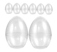 Amosfun 8Pcs Plastic Easter Egg Boxes 90X90X120Mm Flat Bottom Fillable Party Containers for Easter Crafts and Holiday Decorations