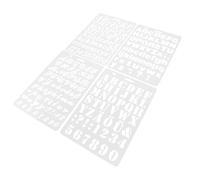 Amosfun 8pcs Reusable Letter and Number Stencils for Painting, Plastic Alphabet and Number Templates for Wood Burning, DIY Craft Spray Stencils Set with Sizes for Art and Drawing