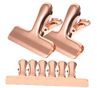 Amosfun 8Pcs Reusable Metal Snack Bag Sealer Clips Kitchen Food Storage Tool for Sealing and Long Term Preservation Rose Gold Finish