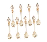 Amosfun 8pcs Vintage Coffee Spoons Alloy Carved Stirring Spoon Tableware for Iced Tea Ice Cocktail Soup Kitchen