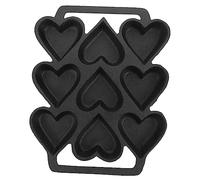 Amosfun 9-Hole Heart-Shaped Cake Mold Cast Iron DIY Baking Pan Household Oven and Gas Stove Compatible Kitchen Bakeware for Valentine's Day and Birthday