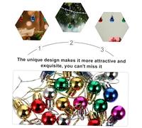 Amosfun 96Pcs Christmas Tree Balls Plastic Hanging Pendants Multi Color Mini Ornaments for Holiday Party Decorations Reusable Lightweight Christmas Tree Supplies