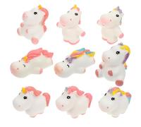 Amosfun 9pcs Micro Landscape Unicorn Figurines Adorable Miniature Moss Garden Ornaments Weather-resistant DIY Bonsai Decorations for Home and Outdoor Use