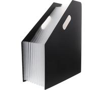 Amosfun A4 Plastic Accordion Folder Organizer with Multi-Layer Vertical Design, Large Capacity Document File Holder for Office and Student Desktop Filing in Black